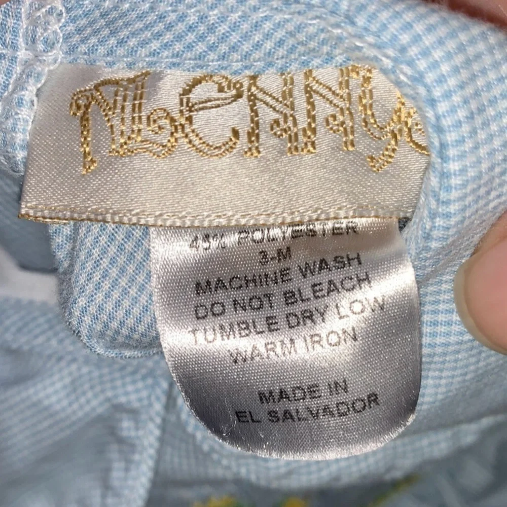 Alennys baby boy hand smocked‎ romper. Size 3 months